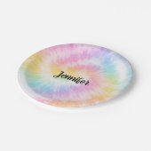 Pink Pastel Tie Dye Girly Chic                     Pappteller (Schrägansicht)