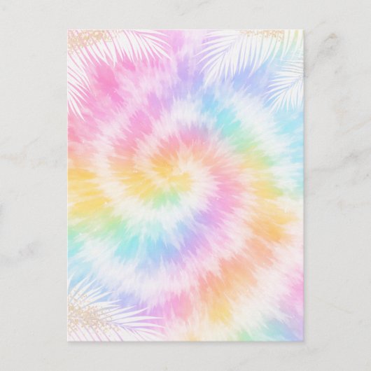 Pink Pastel Tie Dye Girly Chic Postkarte (Vorderseite)