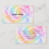 Pink Pastel Tie Dye Girly Chic                     Visitenkarte (Vorne/Hinten)