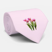 Pink Pastel Tulips Krawatte (Gerollt)