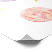 Pink Pastel Two Moon Space Begrüßung Poster (Ecke)