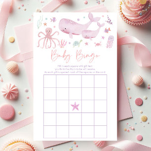 Pink Pastel unter der Kinderdusche Bingo Spiel