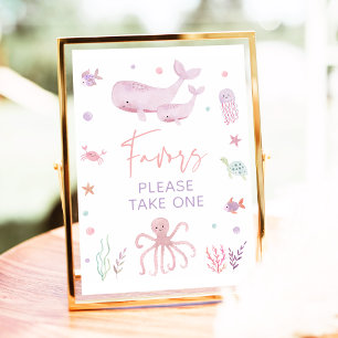 Pink Pastel unter der Sea Baby Dusche Gefallen Unt Poster