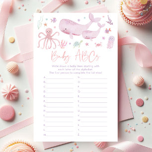 Pink Pastel unter der Sea Baby Shower ABCs Spiel