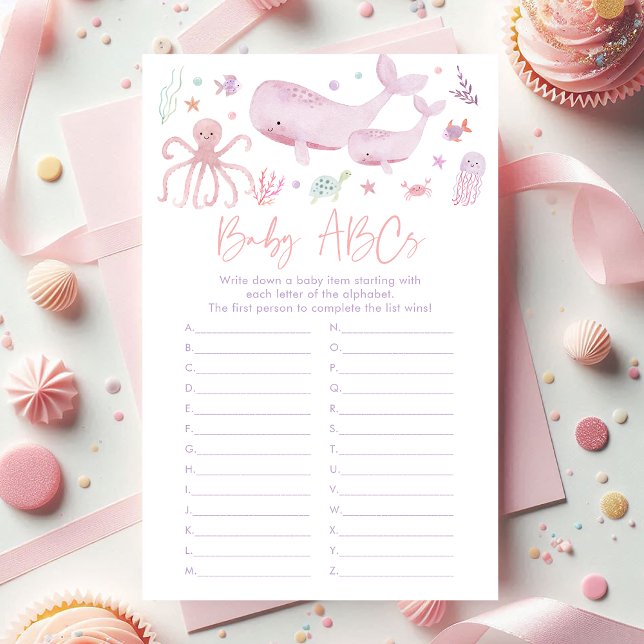 Pink Pastel unter der Sea Baby Shower ABCs Spiel (Von Creator hochgeladen)