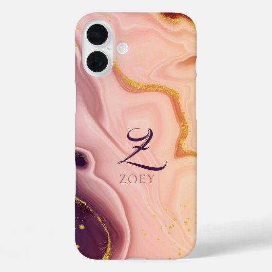 Pink Pastel Violet Glitzer Wasserfarbe individuell Case-Mate iPhone Hülle (Rückseite)