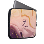 Pink Pastel Violet Glitzer Wasserfarbe individuell Laptopschutzhülle (Vorne Rechts)