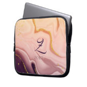 Pink Pastel Violet Glitzer Wasserfarbe individuell Laptopschutzhülle (Vorderseite Links)