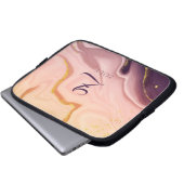 Pink Pastel Violet Glitzer Wasserfarbe individuell Laptopschutzhülle (Vorne Knopf)