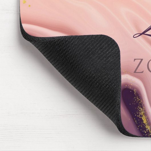 Pink Pastel Violet Glitzer Wasserfarbe individuell Mousepad (Ecke)