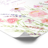 Pink Pastel Wildblume Kinderdusche Mimosa Bar Zeic Poster (Ecke)