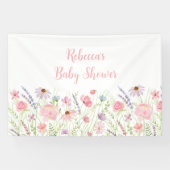 Pink Pastel Wildblume Meadow Baby Dusche Banner (Horizontal)