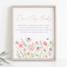 Pink Pastel Wildblume Say Baby Game nicht