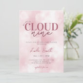 Pink Pastel Wir sind auf Cloud Nine Baby Shower Einladung (Stehend Vorderseite)