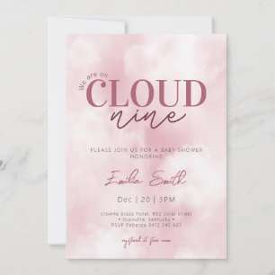Pink Pastel Wir sind auf Cloud Nine Baby Shower Einladung