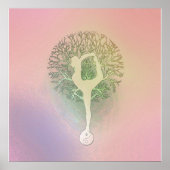 Pink Pastel Yoga Tree Poster (Vorne)