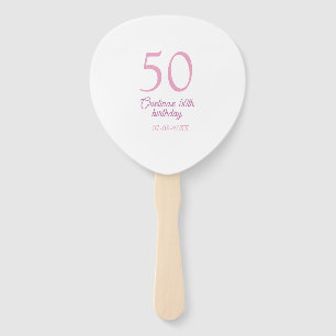 PINK PASTELL 50 Geburtstag Jubiläum Name Datum  Fächer