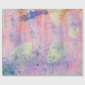 Pink Pastell Blume Paint Spritzer Wrapping Paper Geschenkpapier (Flach)