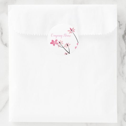 Pink-Pastell-Blume Runder Aufkleber (Tasche)