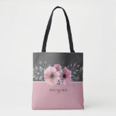 Pink-Pastell-Blume Tasche (Vorderseite)