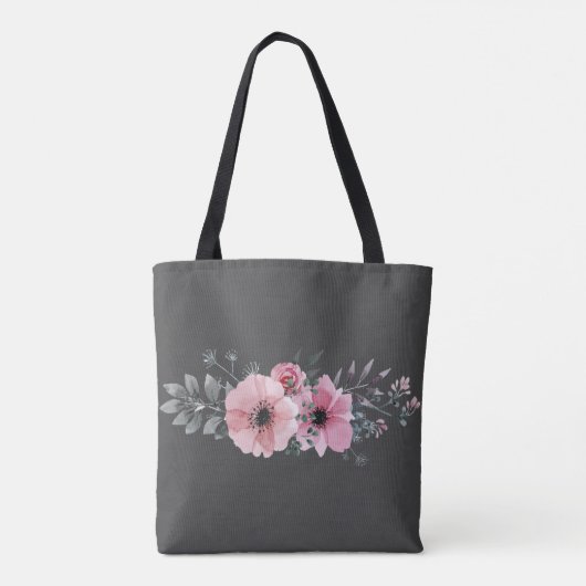 Pink-Pastell-Blume Tasche (Rückseite)