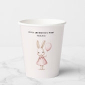 Pink Pastell Bunny Oaster | Kindergeburtstag Pappbecher (Vorderseite)
