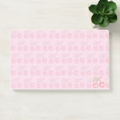 Pink Pastell Cherries Muster Monogram Post-it Klebezettel (Büro)