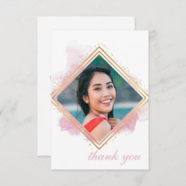 Pink Pastell & Gold Diamond Abschluss Vielen Dank Einladung