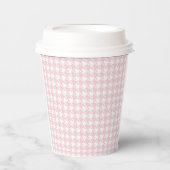 Pink Pastell Hahnentrittmuster Paper Cups Pappbecher (Vorderseite)