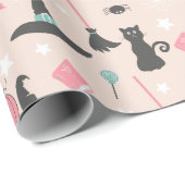 Pink Pastell Halloween Geschenkpapier (Rolleneckpunkt)