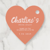 Pink Pastell Handwriting Retro Brautparty Gefallen Geschenkanhänger (Rückseite)