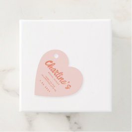 Pink Pastell Handwriting Retro Brautparty Geschenkanhänger