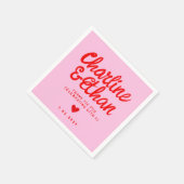 Pink Pastell Handwriting Retro Gastgeschenk Hochze Serviette (Ecke)