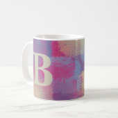 Pink Pastell Patchwork Monogram Kaffeetasse (Vorderseite Links)