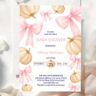 Pink Pastell Watercolor Pumpkin Buganband Einladung
