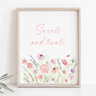 Pink Pastell Wildblume Süßigkeiten und Leckereien Poster
