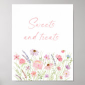 Pink Pastell Wildblume Süßigkeiten und Leckereien  Poster (Vorne)