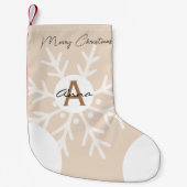 Pink pastellel mit Monogramm Stilschrift modern ni Kleiner Weihnachtsstrumpf (Vorderseite)