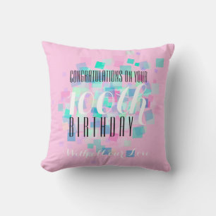 Pink Pastellfarben 100. Geburtstag Custom Pillow Kissen