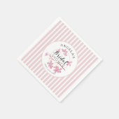 Pink Pastellfarben Primrose Streifen Brautparty Serviette (Ecke)