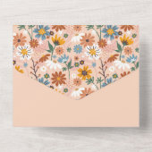 Pink pastellfarbene Blume Kinderdusche Einladung (Rückseite)