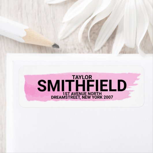 Pink Pastellfarbene Rücksendeadresse (Insitu)