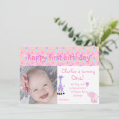 Pink Pastellfleckzoo Geburtstag einladen Einladung (Stehend Vorderseite)