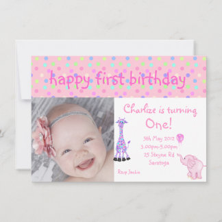 Pink Pastellfleckzoo Geburtstag einladen Einladung