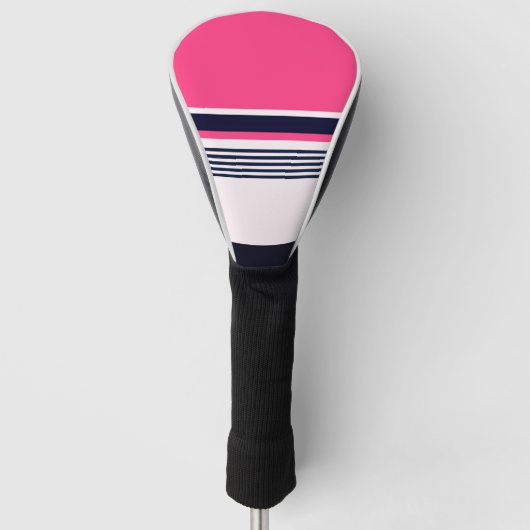 Pink Pastellstreifen Golf Headcover (Vorderseite)