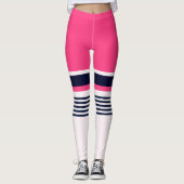 Pink Pastellstreifen Leggings (Vorderseite)