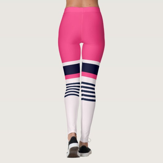 Pink Pastellstreifen Leggings (Rückseite)