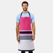 Pink Pastellstreifen Schürze (Getragen)