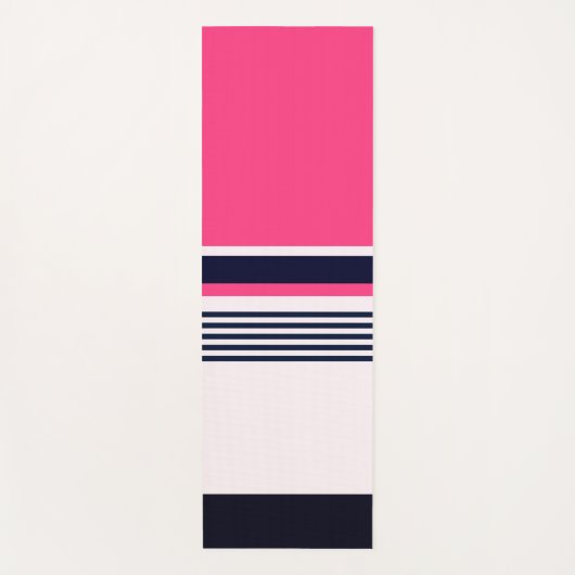 Pink Pastellstreifen Yogamatte (Vorderseite)