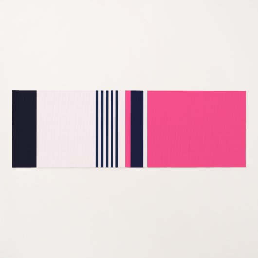 Pink Pastellstreifen Yogamatte (Vorderseite (Horizontal))